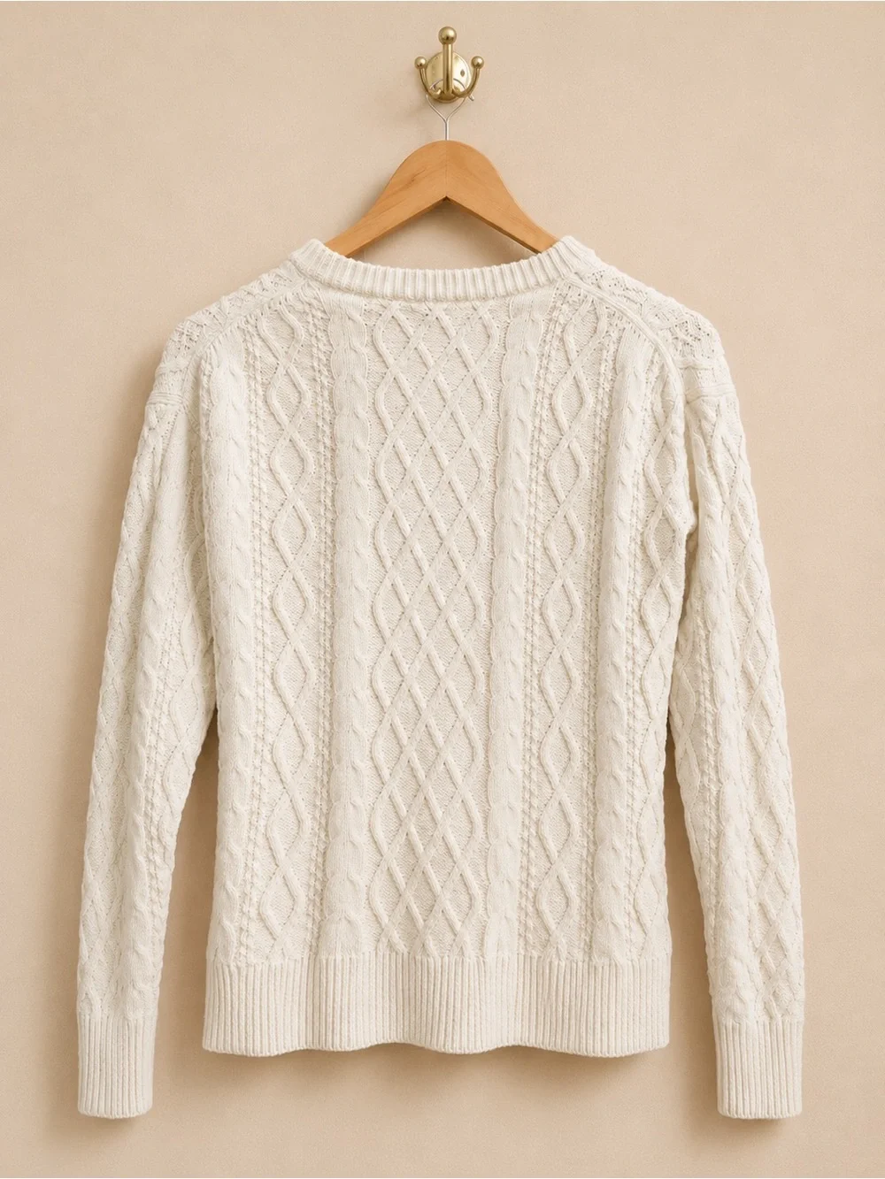 J.Crew Cream Cable Knit Sweater XS Cozy Classic - Picture 2 of 3
